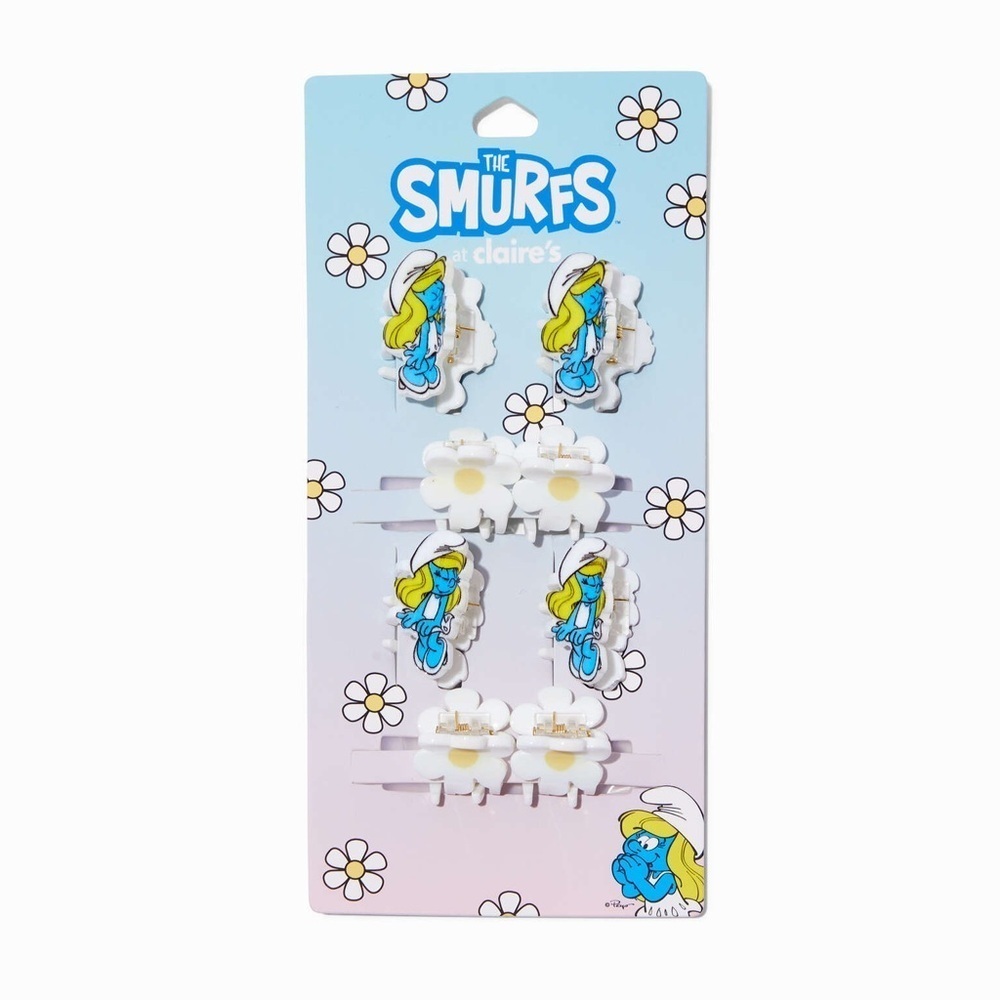 Claire’s The Smurfs Hair Mini Clips Set, 4 Smurfette, 4 Daisies